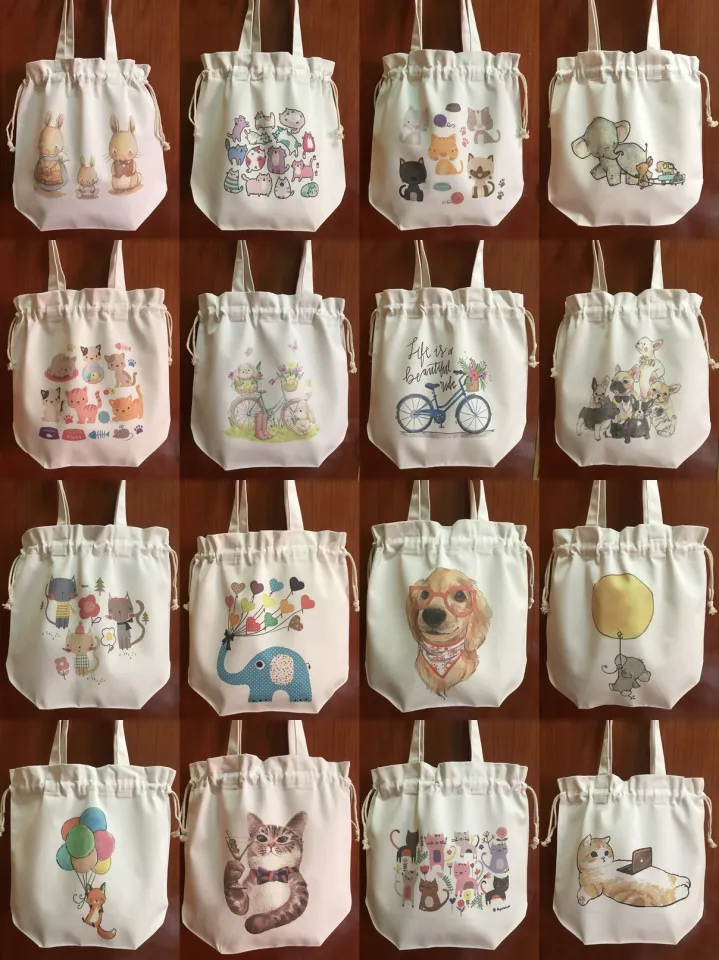 กระเป๋าผ้าเพ้นท์สี